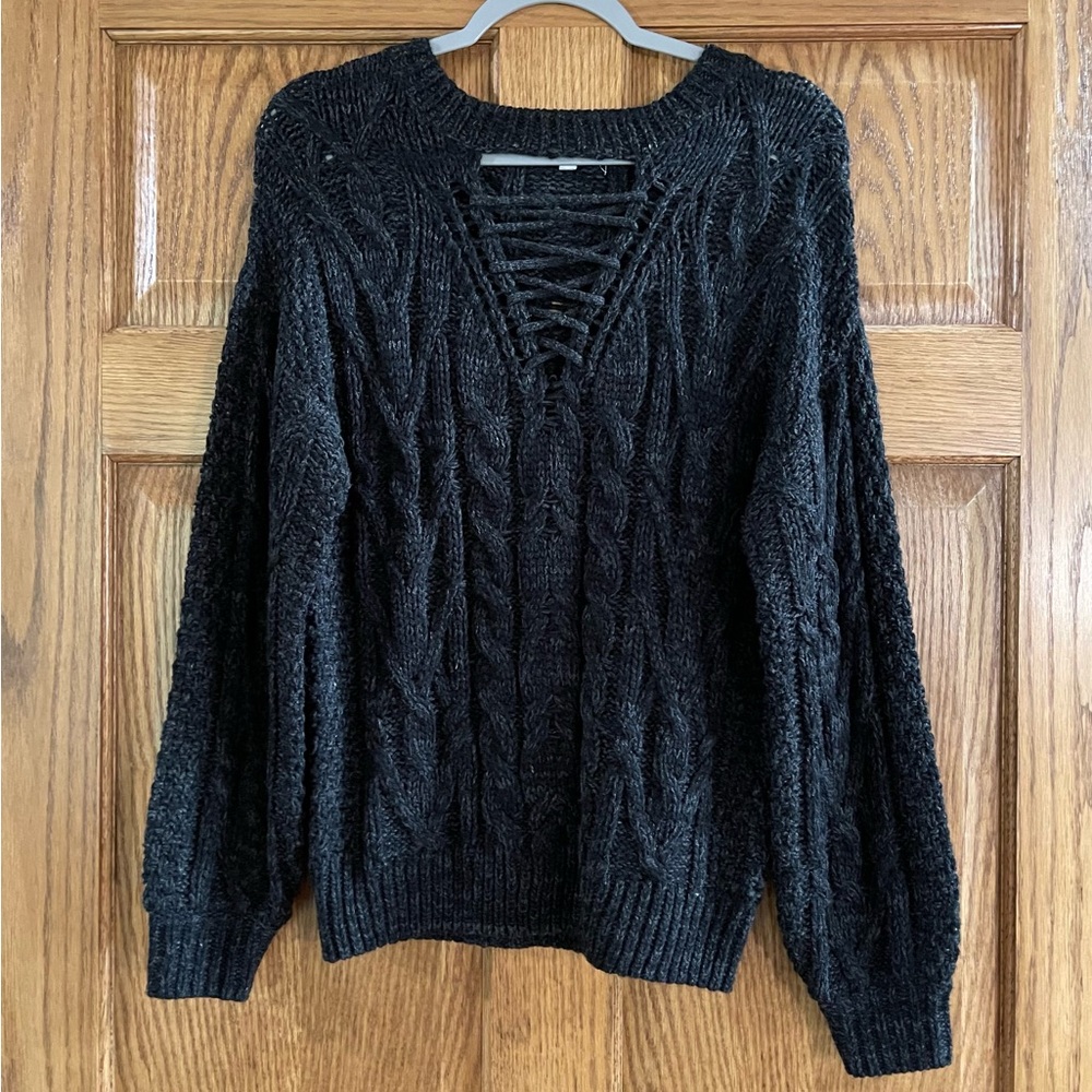 Black Cable Knit Sweater